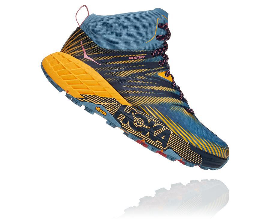 Zapatillas Trail Hoka One One Mujer - Speedgoat Mid Gore-Tex 2 - Azules - JDU598201